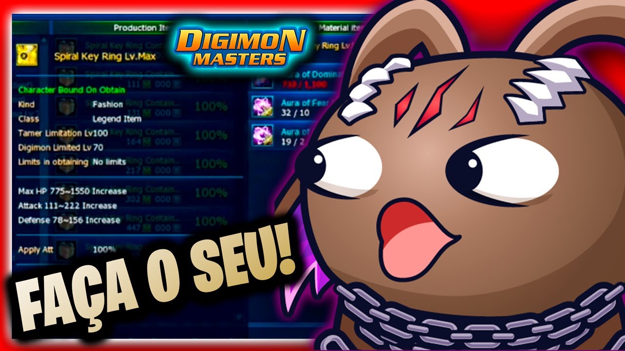 RUN DO CHAVEIRO ESPIRAL COMPLETA E TODAS AS DICAS DE COMO FAZER (SPIRAL KEY RING) NO DIGIMON MASTERS