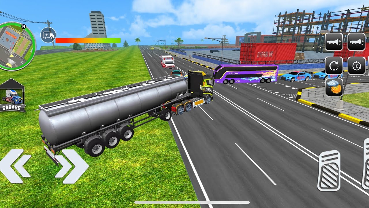 American bus driving gaming video 4K trading video ￼ milk service 