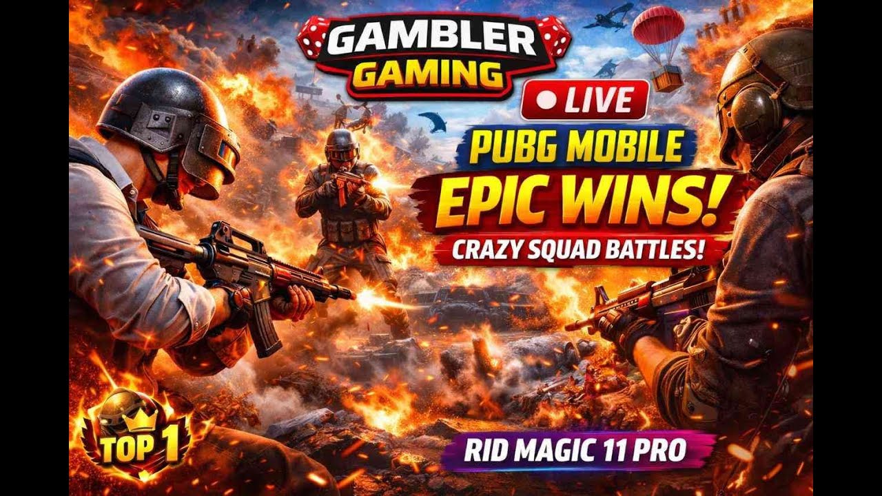 🔥 GAMBLER GAMING Live – PUBG Mobile EPIC Wins & Crazy Squad Battles | Rid Magic 11 Pro 🔥