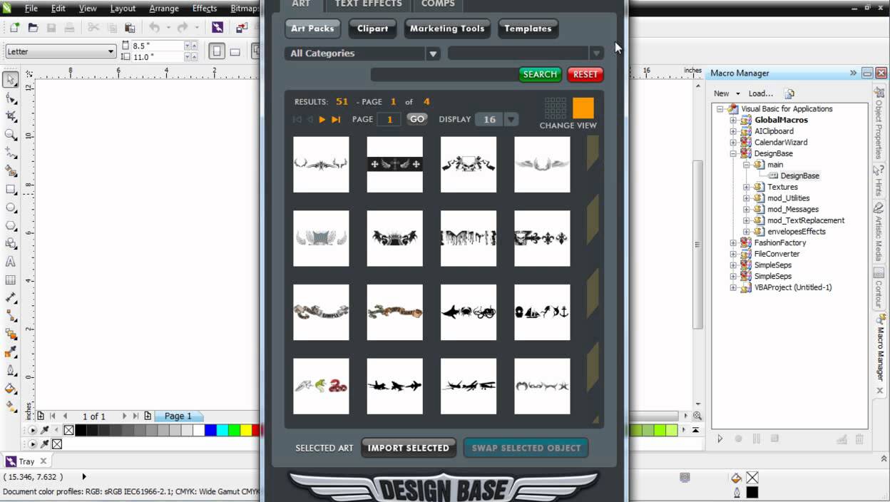 CorelDRAW X6 working with the macro manager