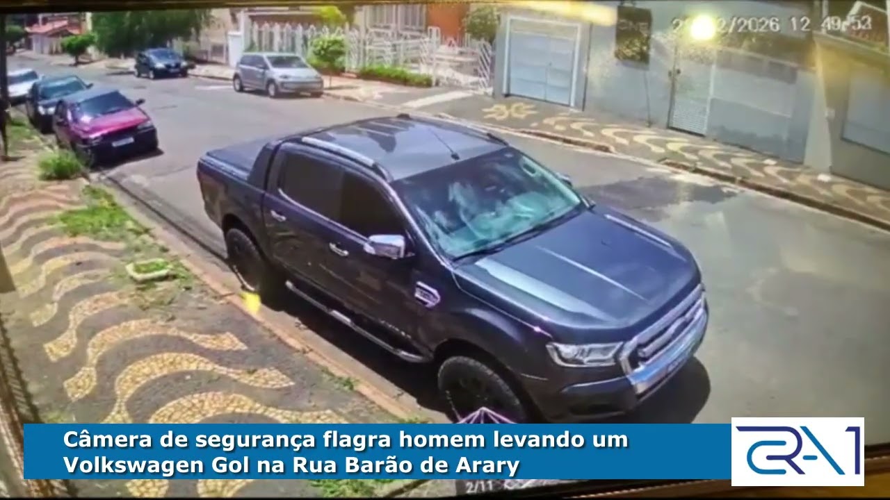 Furto de veículo é registrado no Centro de Araras e ação dura menos de cinco minutos