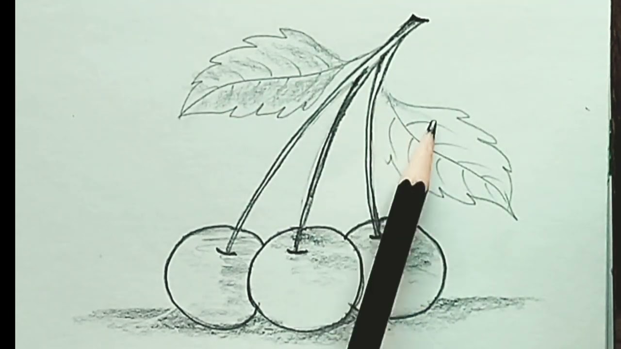 Cherry Drawing Easy || How to Draw Cherry Step by Step || Cherry Drawing Tutorial || 💥✨