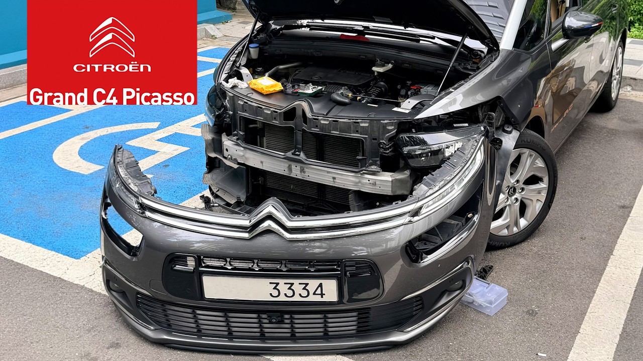 Citroen Grand Picasso Bumper & Headlight Removal / 그랜드 피카소 범퍼 탈거, 헤드라이트 탈거