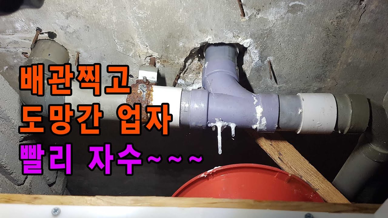 배관찍고 도망간 업자 빨리 자수~~~ #부산누수 #김해누수 #양산누수 #정관누수 #기장누수 #창원누수 #아파트누수