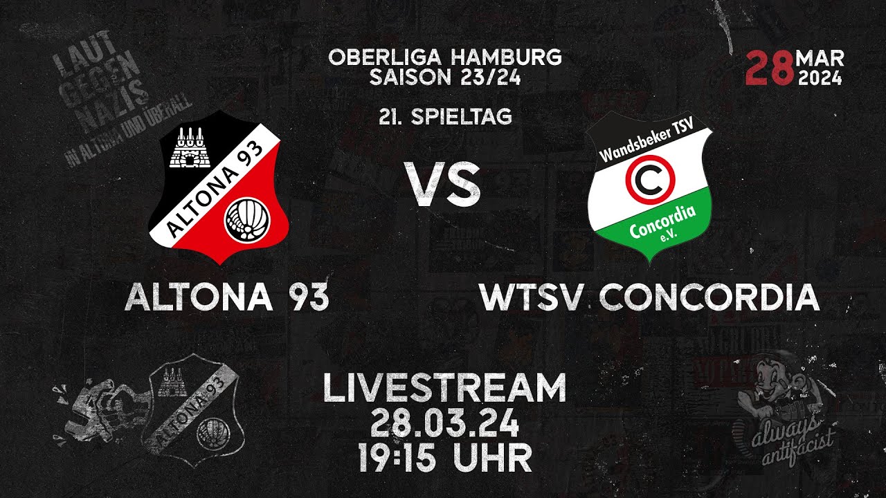 Altona 93 - WTSV Concordia | Nacholspiel 21. Spieltag | Livestream von der Adolf-Jäger-Kampfbahn