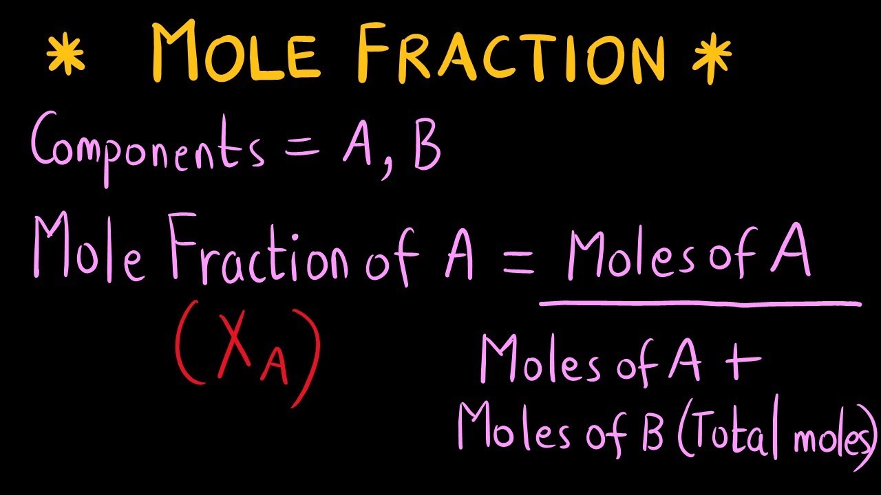 Formula for calculating mole fraction | Solutions | General Chemistry