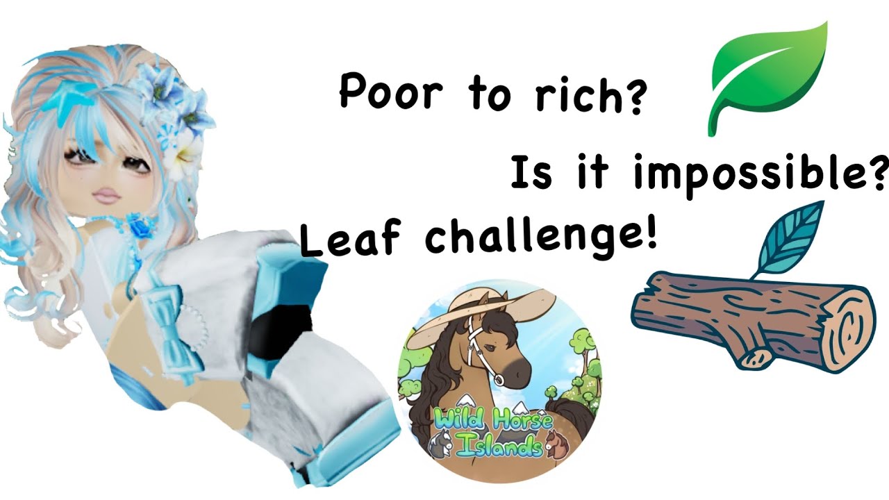 Attempting the leaf challenge in wild horse islands 🤍💜
