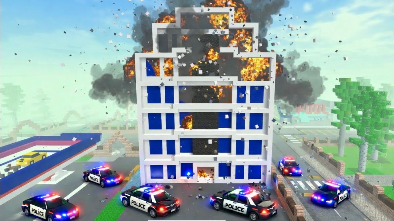 Police new headquarters hit by the Missile in school party craft