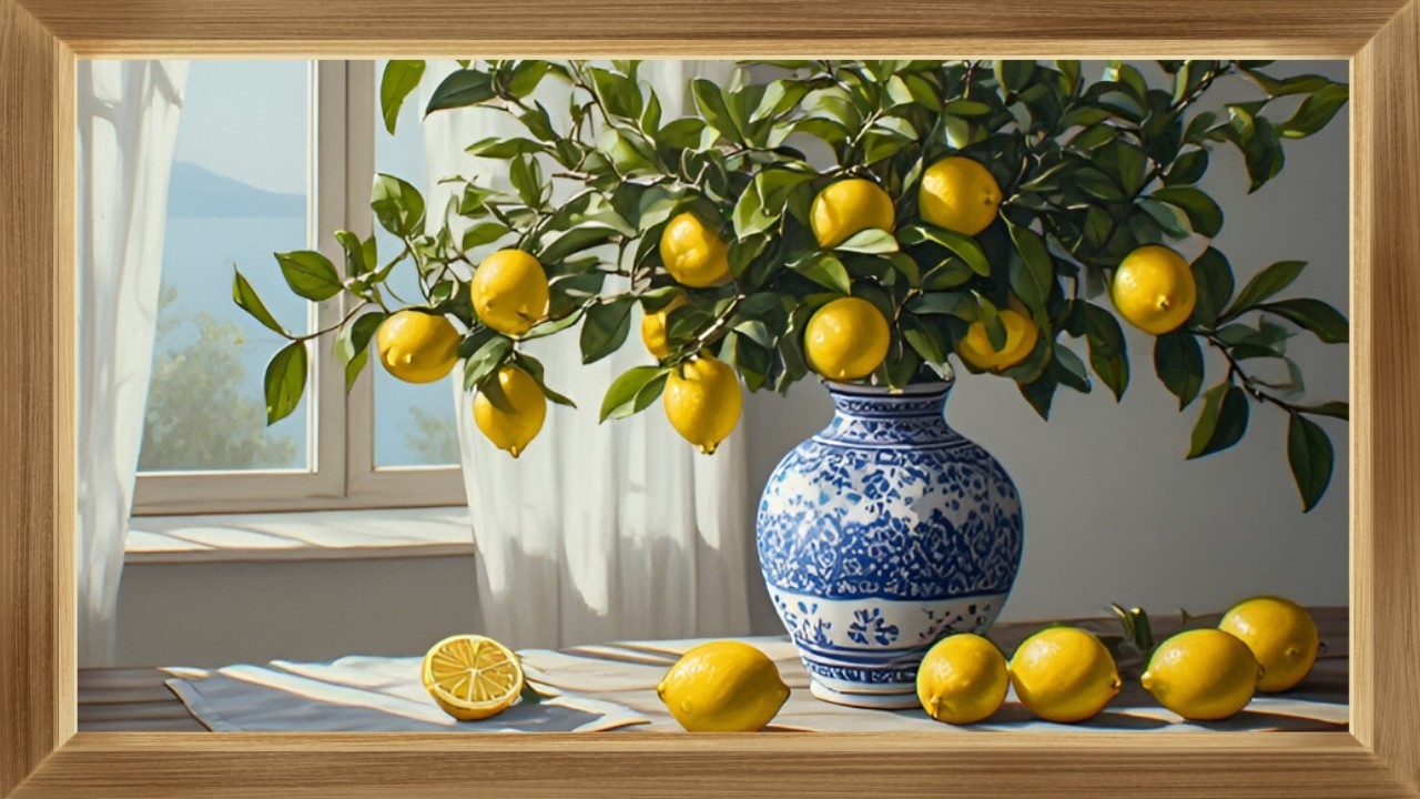 Llena tu casa de luz mediterránea 🍋 | Cuadro enmarcado relajante (Loop)