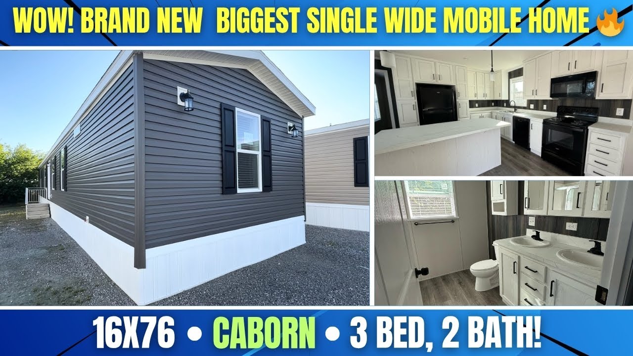 WOW! BRAND NEW “Caborn” 16X76 – Champion’s BIGGEST Single Wide Mobile Home Tour! 🔥