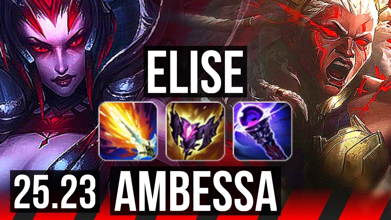 ELISE vs AMBESSA (TOP) | 14/1/6, 10 solo kills, 68% winrate, Legendary | EUW Diamond | 25.23