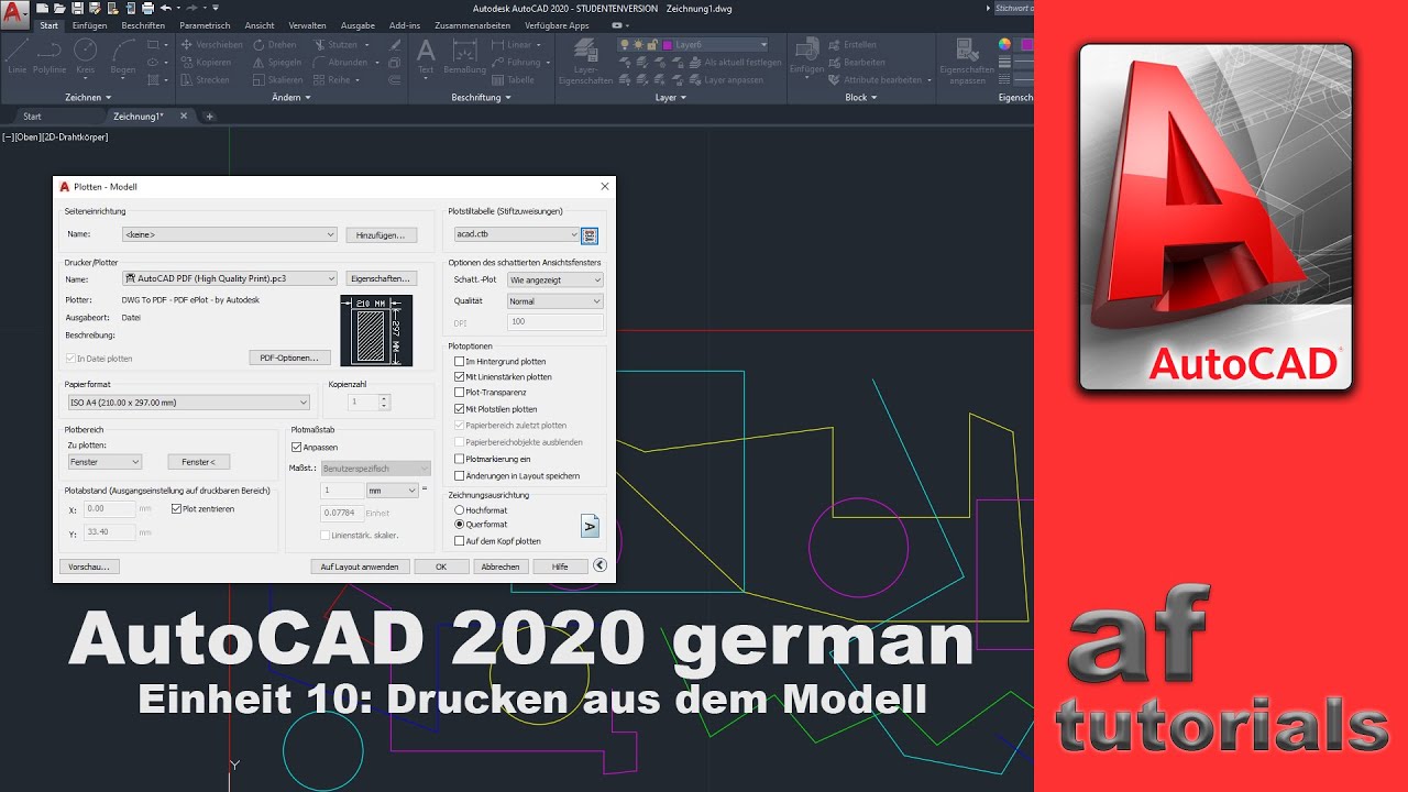 AutoCAD (deutsch) - Einheit 10 - Drucken aus dem Modellbereich