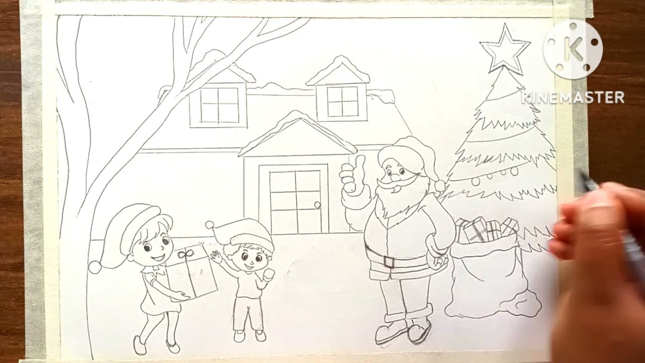 Christmas Celebration drawing || Santa Clause drawing || @ArtByLipi