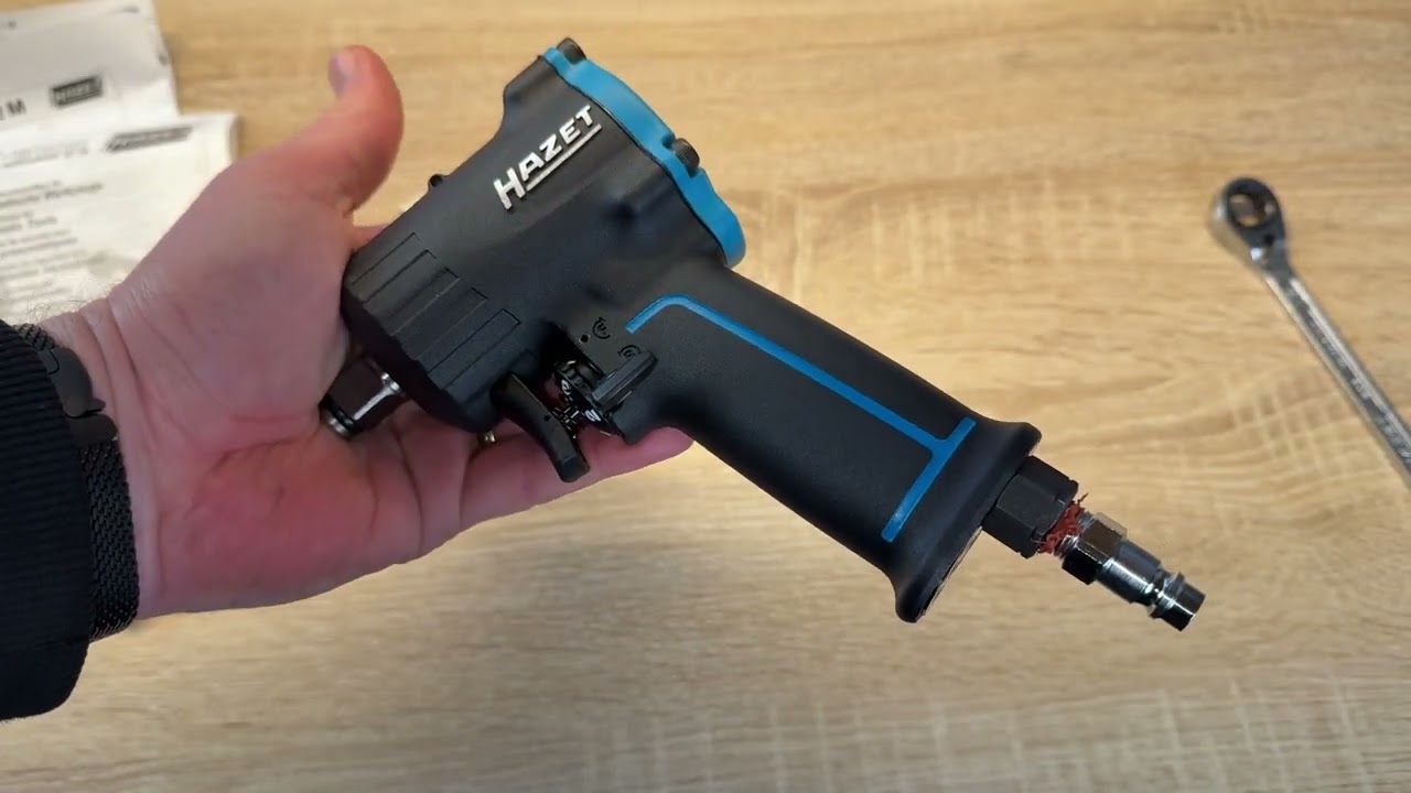 HAZET Pneumatic Impact Wrench 9012M-1 I Extra Short 3.15 Inches unboxing and instructions