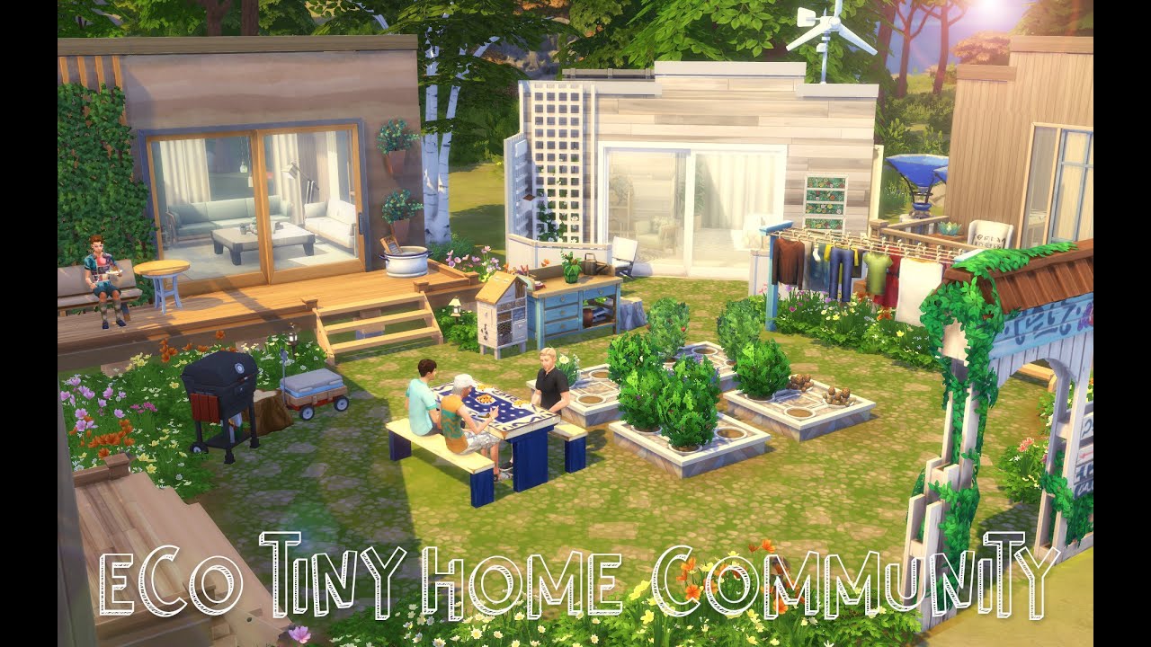 Eco Tiny House Community | The Sims 4 Speed build [No CC] 💛