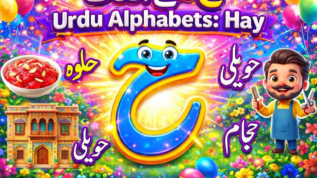 Urdu Aphabets Hay(ح)se Alfaz(words starting with Hay) Learn Urdu Urdu Haroof-e-Tahajji for Beginners