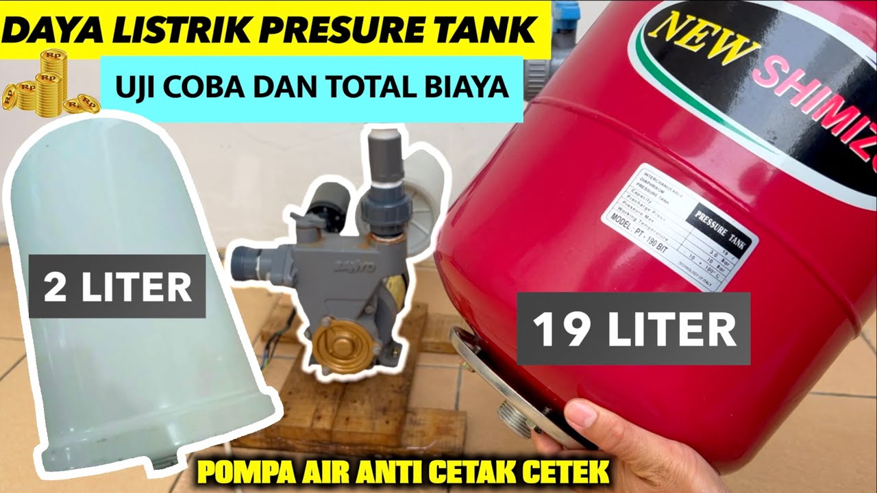 Pemakaian Daya Listrik Pompa Otomatis Dengan Pressure Tank Shimizu 19L