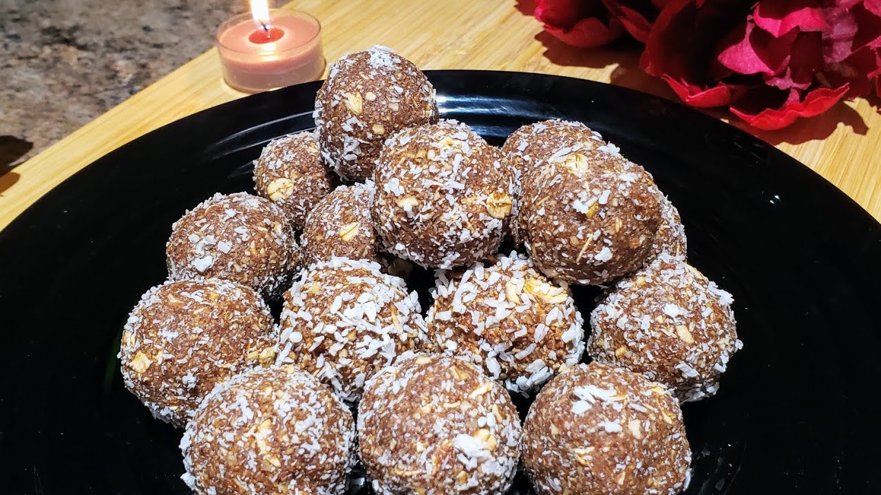 Swedish Chocolate Balls Recipe similar to IKEA chocolate balls | Oats coconut laddu |No eggs&No bake