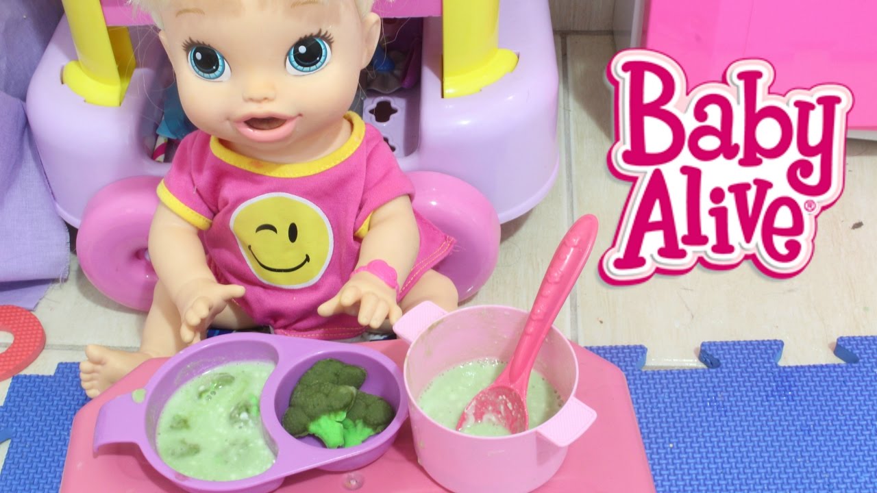 🍼 BABY ALIVE HORA DE COMER PREPARANDO ALMOÇO PAPINHA DE BRÓCOLIS COMIDINHA PARA BABY ALIVE