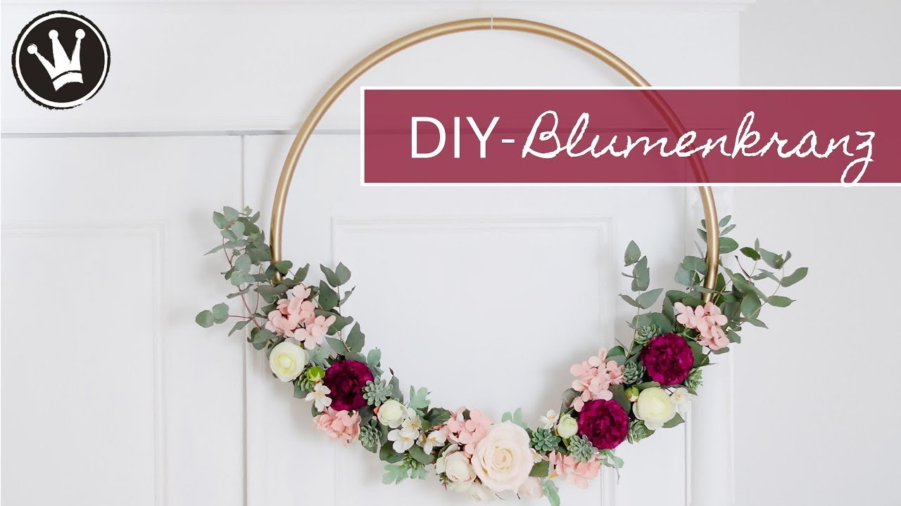 DIY - BLUMENKRANZ selber machen | Wanddeko | HOCHZEITSDEKO | Hula Hoop Reifen, Kunstblume, Eucalytus