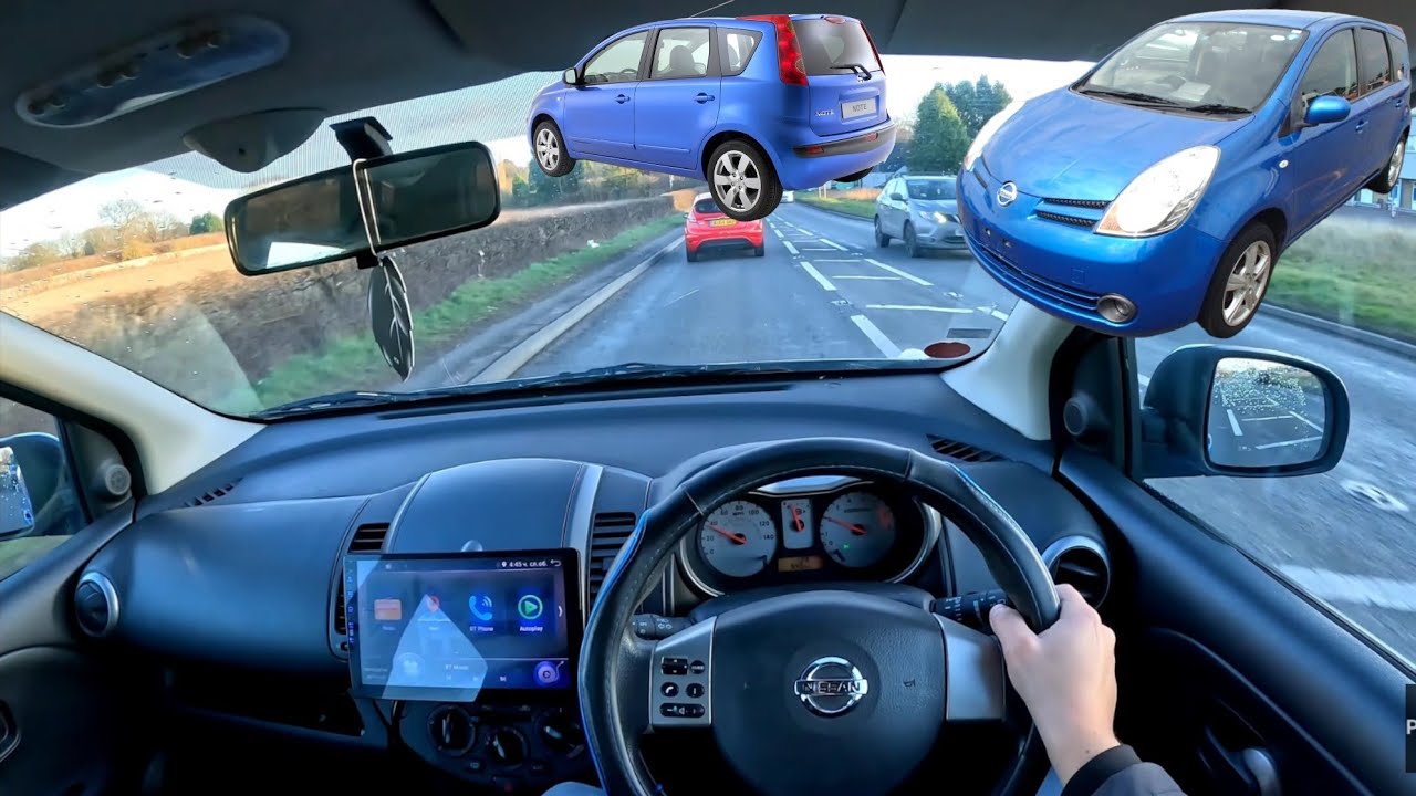 ТЕСТ-драйв POV: Nissan Note Accenta 2008 b дороги ездить uk 4K 60fps go pro 11
