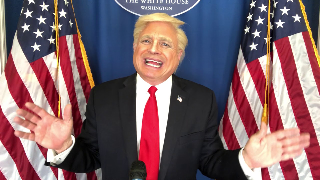 Trump's Response to Fake News Disinfectant Injection - Trump impersonator John Di Domenico