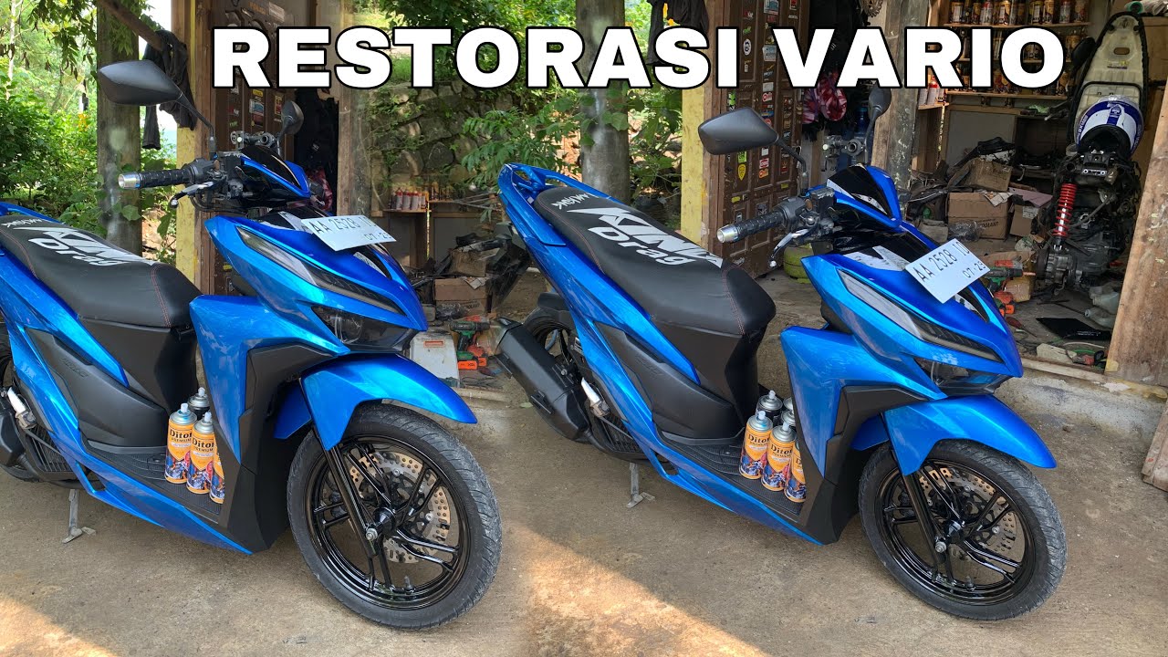 RESTORASI PAKAI DITON PREMIUM .. REPAINT FULL VARIO 150 LIGHT BLUE PEARL **