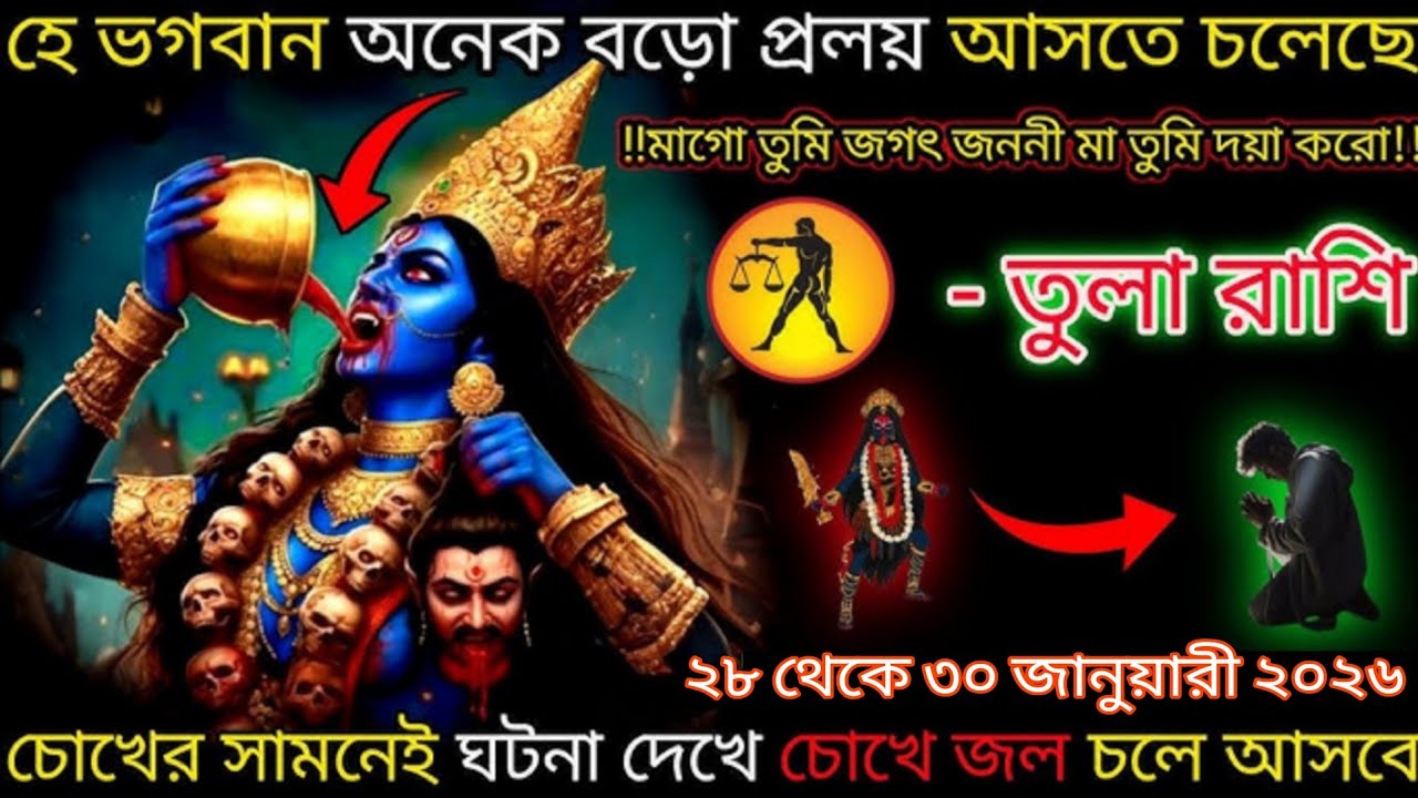 তুলা রাশি ২৮–৩০ জানুয়ারি ২০২৬ | মা কালী রক্ষা করুন | সামনে আসছে ভয়ংকর ঘটনা #tula 