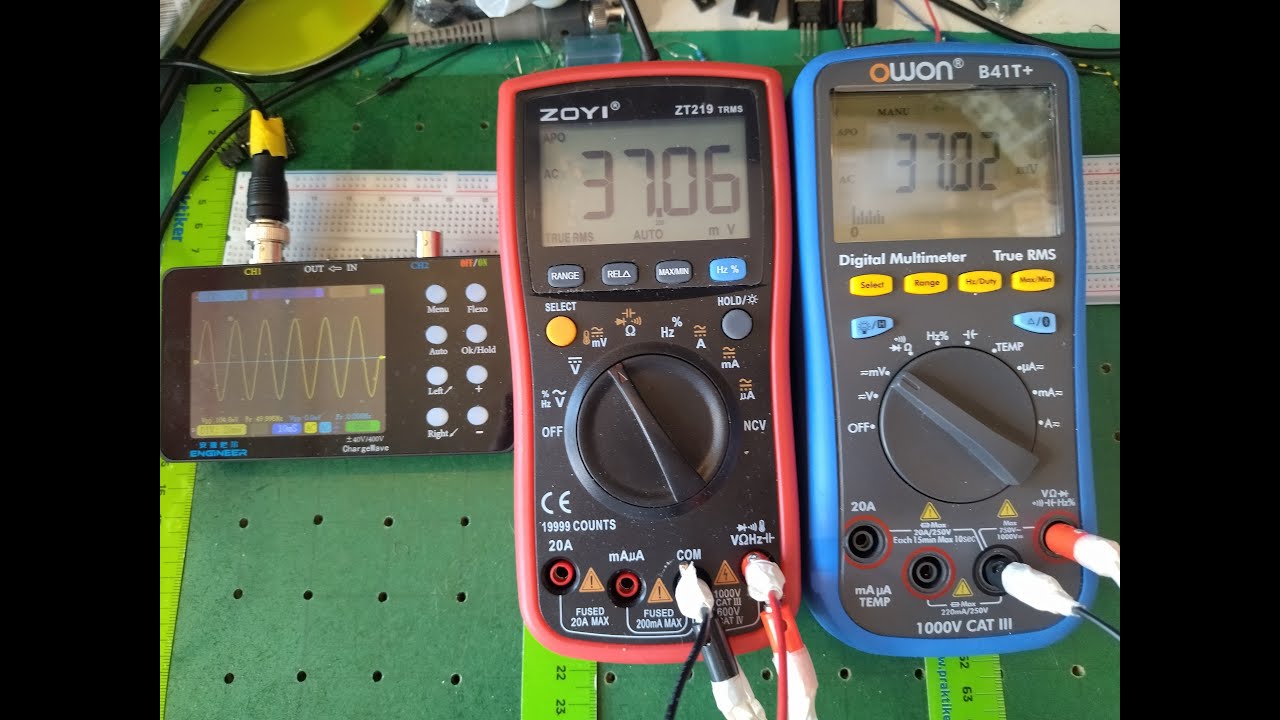 ZOYI ZT219 (19999 counts) vs  OWON B41T+ (22000 counts) - Testing the sine wave bandwidths