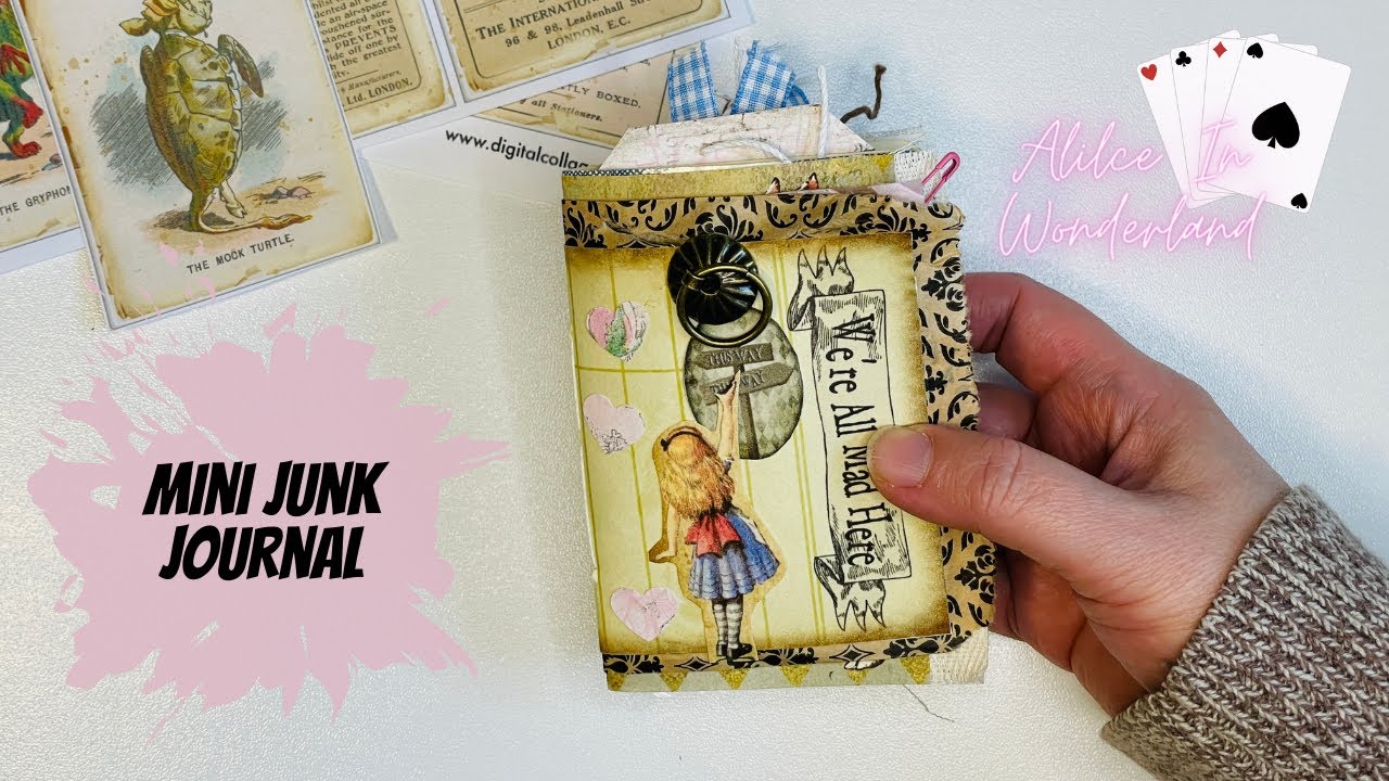 Mini Junk Journal - Alice In Wonderland / Digital Collage Club / Beebeecraft / Liz The Paper Project