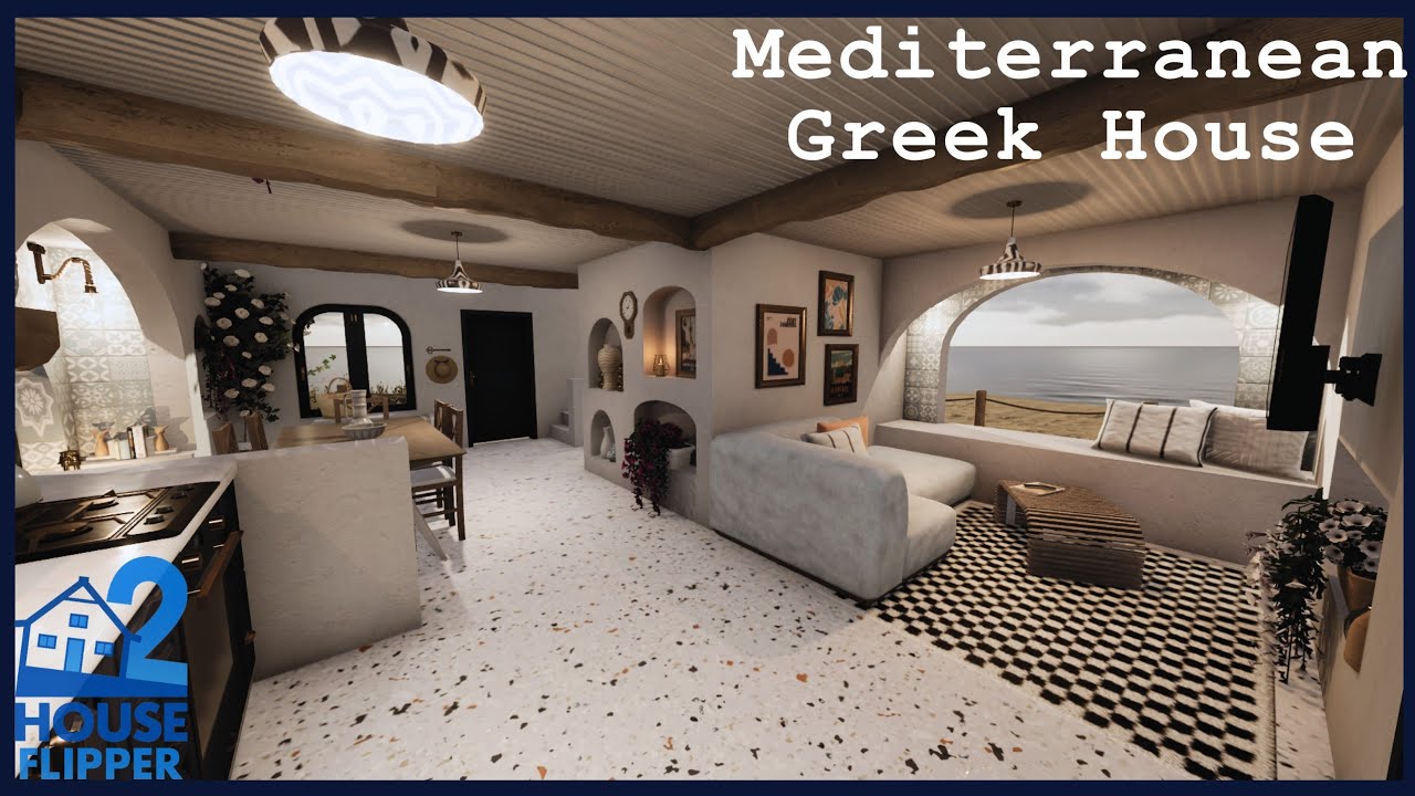 House Flipper 2|Building a Mediterranean Greek House| Sandbox Mode| Full Video & Tour