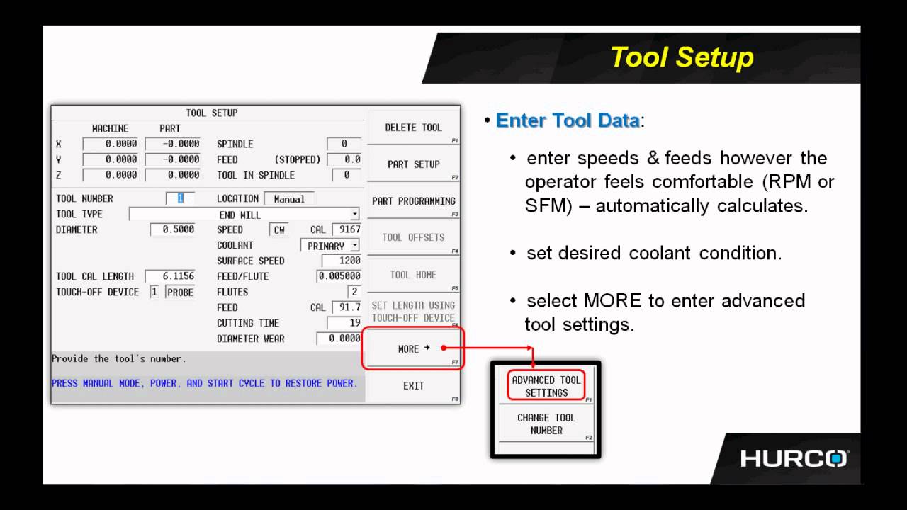 Part Tool Setup