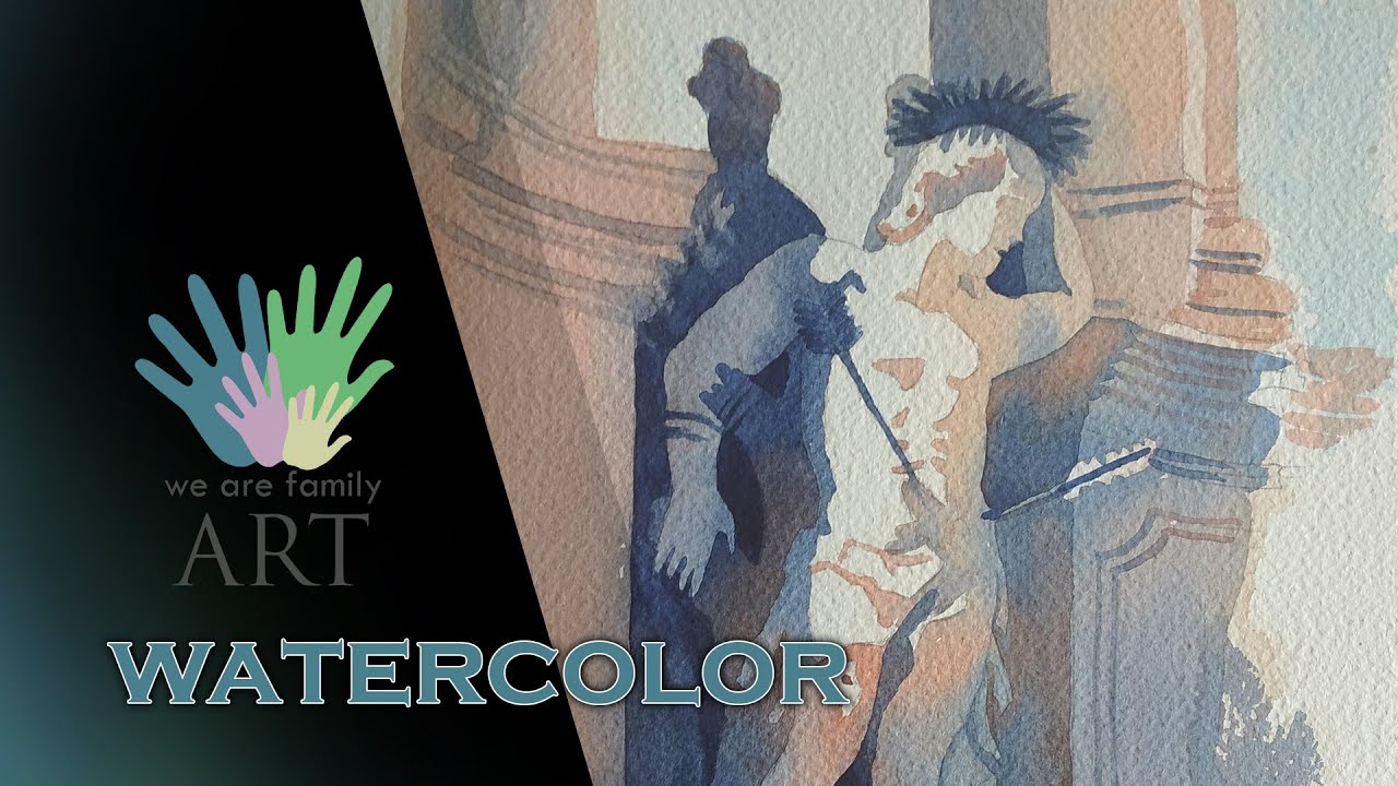 ENG/SK Watercolor speedpaint tutorial. A saint statue.