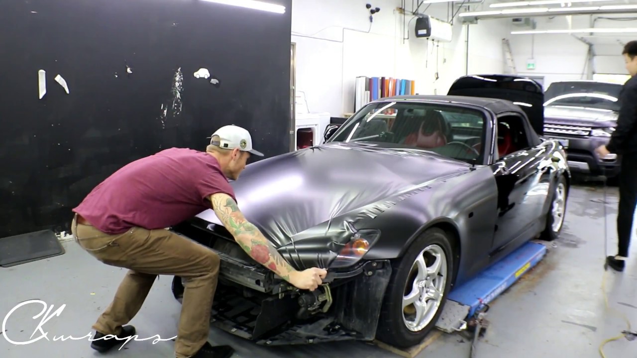10 MINUTE HOOD WRAP With Corners On A Honda S2000 (no talking) By @ckwraps
