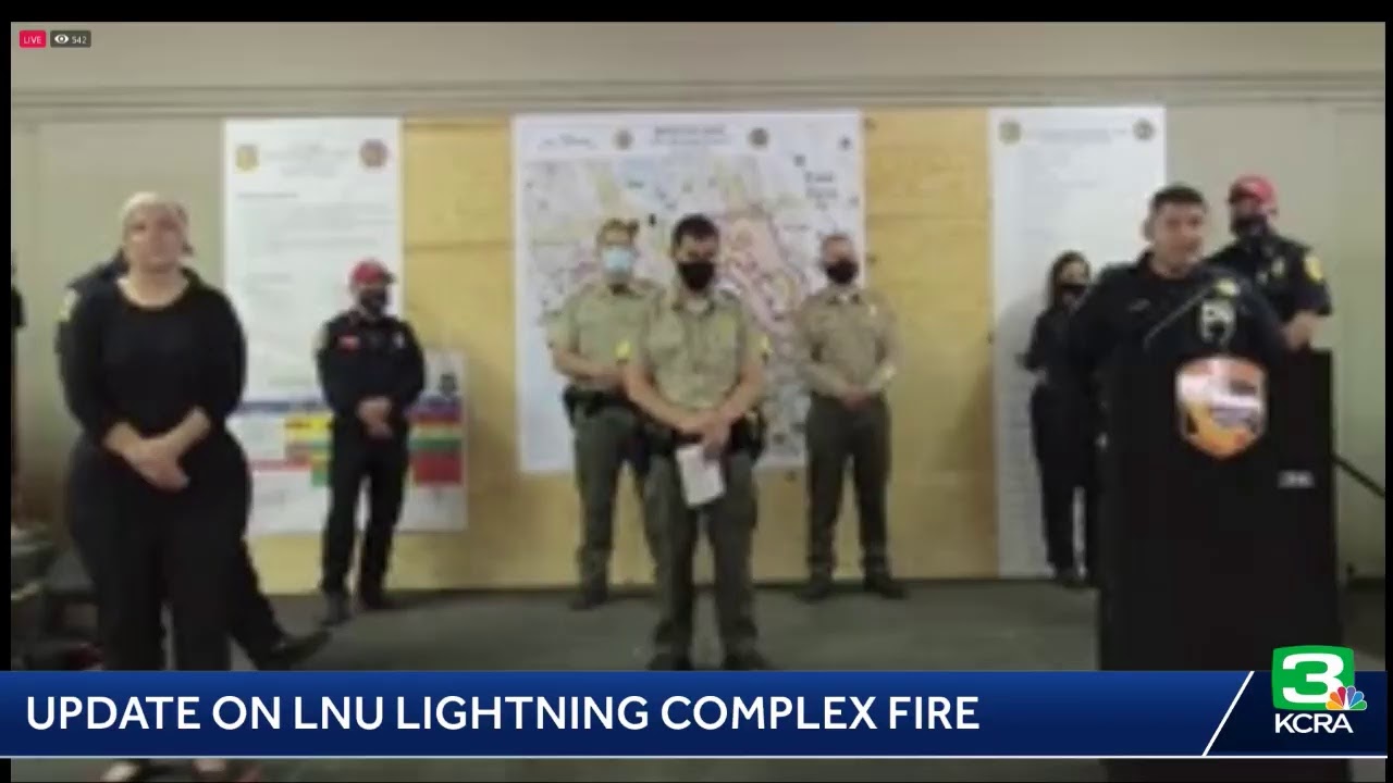 Cal Fire is giving an update on the LNU Lightning Complex fires in Northern California