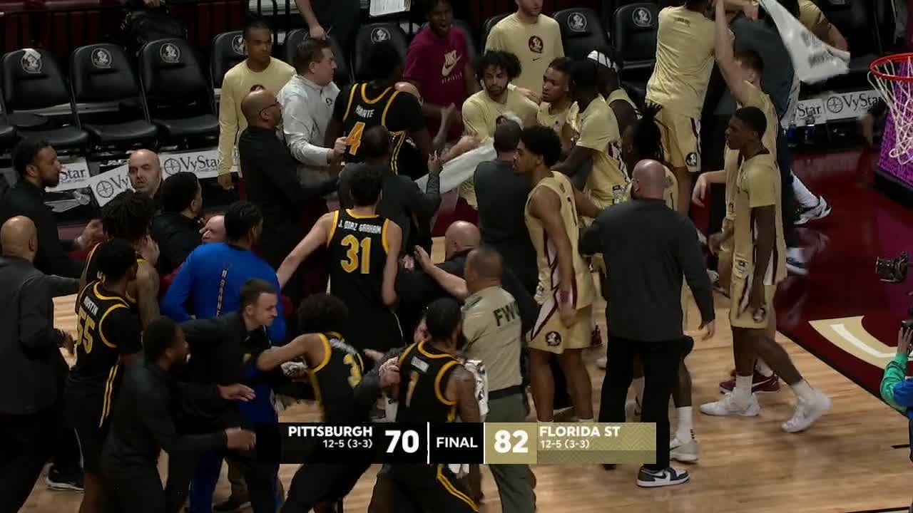 Страсти вспыхнули во время рукопожатия между Питтом и Флоридой Стэйт | ESPN College Basketball
