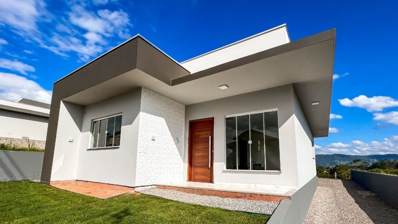INCRÍVEL PROJETO PRONTO DE UMA CASA MODERNA E FUNCIONAL PLATIBANDA DE 3 QUARTOS C/ 1 SUÍTE EM 126M²