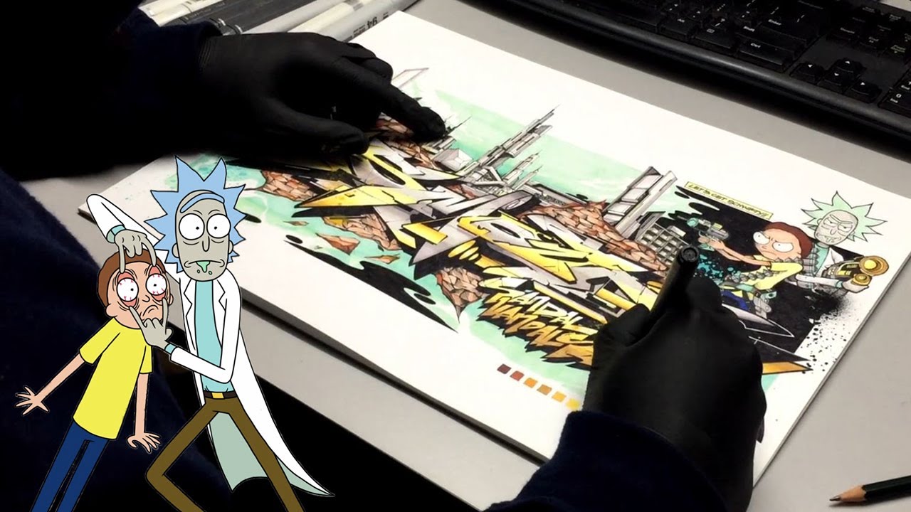 RICK & MORTY GRAFFITI SKETCH - ASMOE | Meditate Series 001