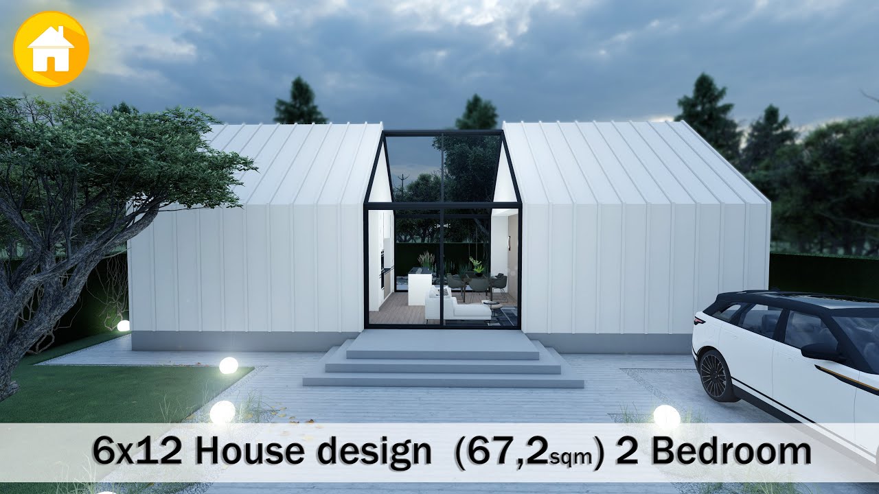 (6x12 Meters) House Design I Small house design I 2 Bedrooms