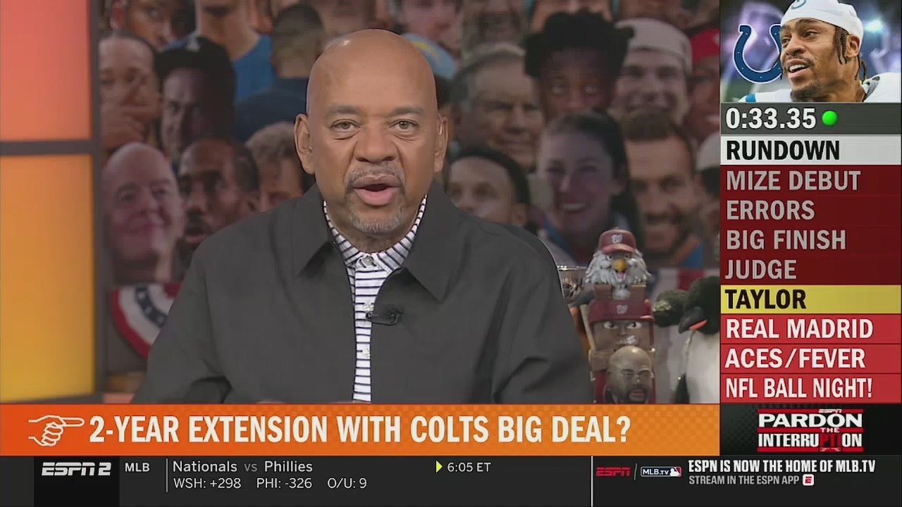 Pardon The Interruption | Wilbon on Jonathan Taylor's extension,  Jahmyr Gibbs deal done with Lions