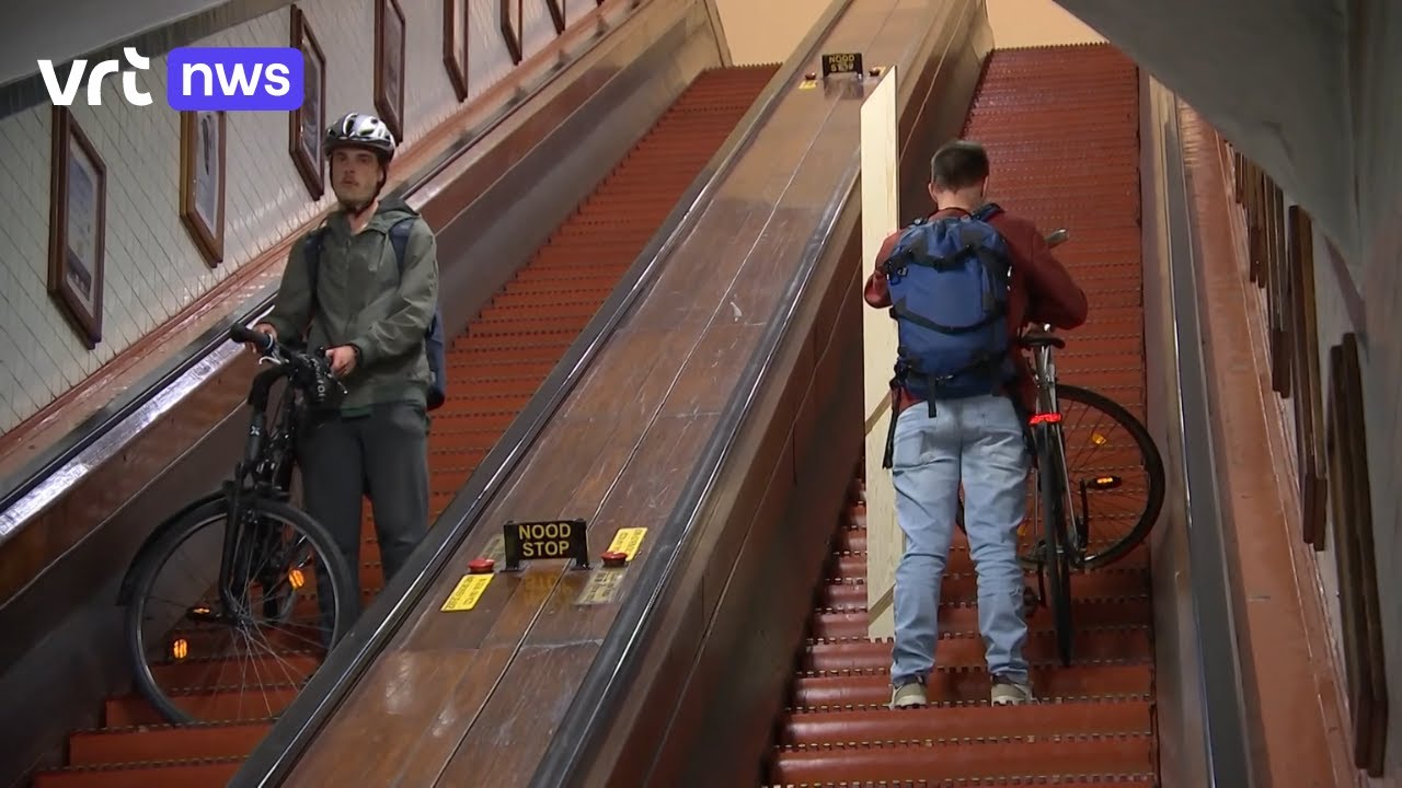 Zware fietsen niet langer toegelaten op roltrap voetgangerstunnel Antwerpen
