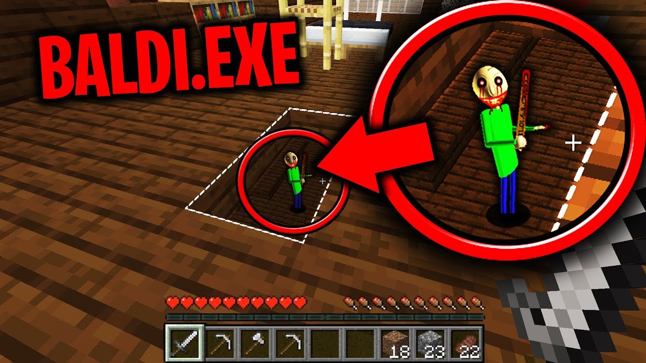BALDI.EXE BROKE INTO OUR MINECRAFT BASE AT NIGHT... (Scary Minecraft Video)