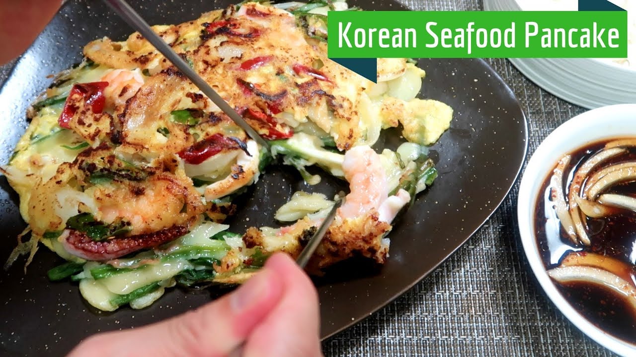 Как приготовить корейские блинчики с морепродуктами (Хэмуль Паджон)