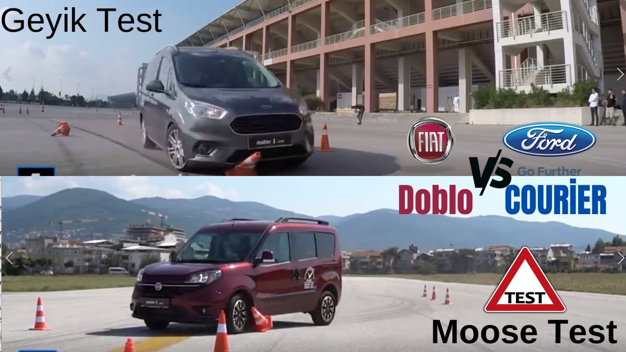 Ford Courier VS Fiat Doblo -Geyik test - yol tutuş Testi Moose Test review inceleme pov sürüş