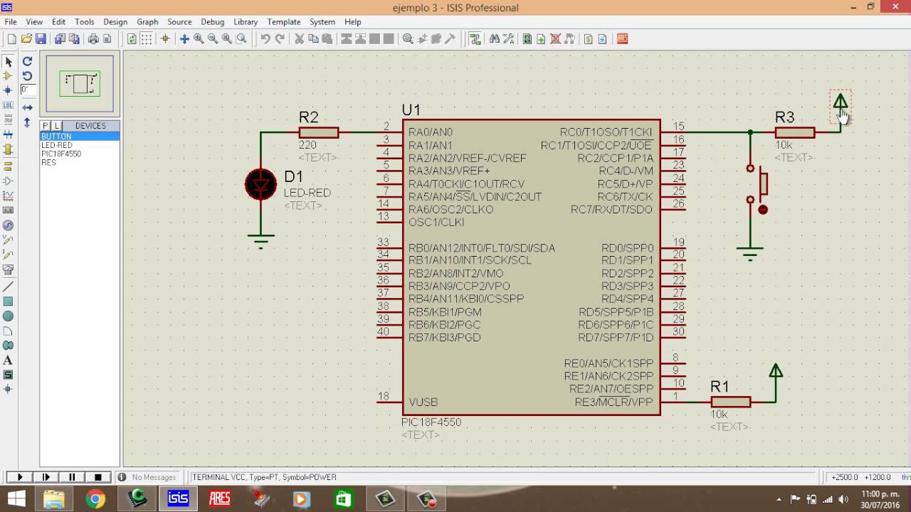 5. Leer un pin del PIC y condicional if-else en PIC C Compiler - PIC18F4550