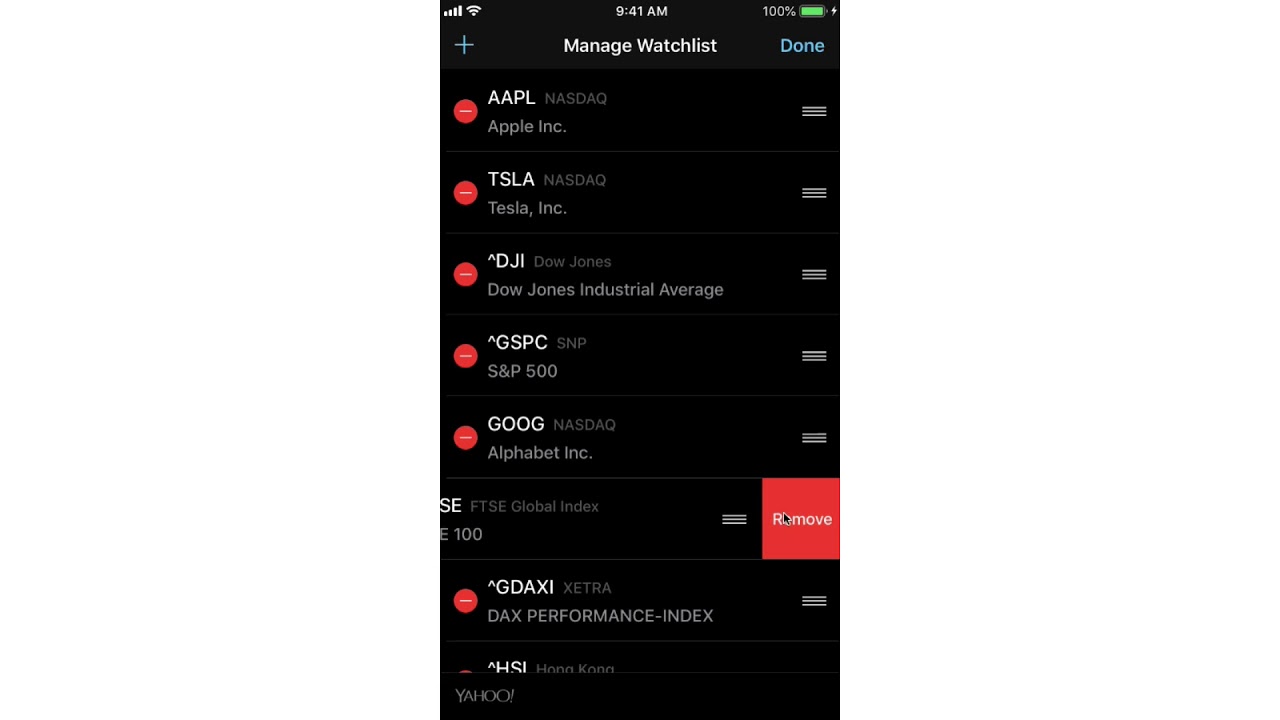 Managing your Stocks Watchlist on the iPhone