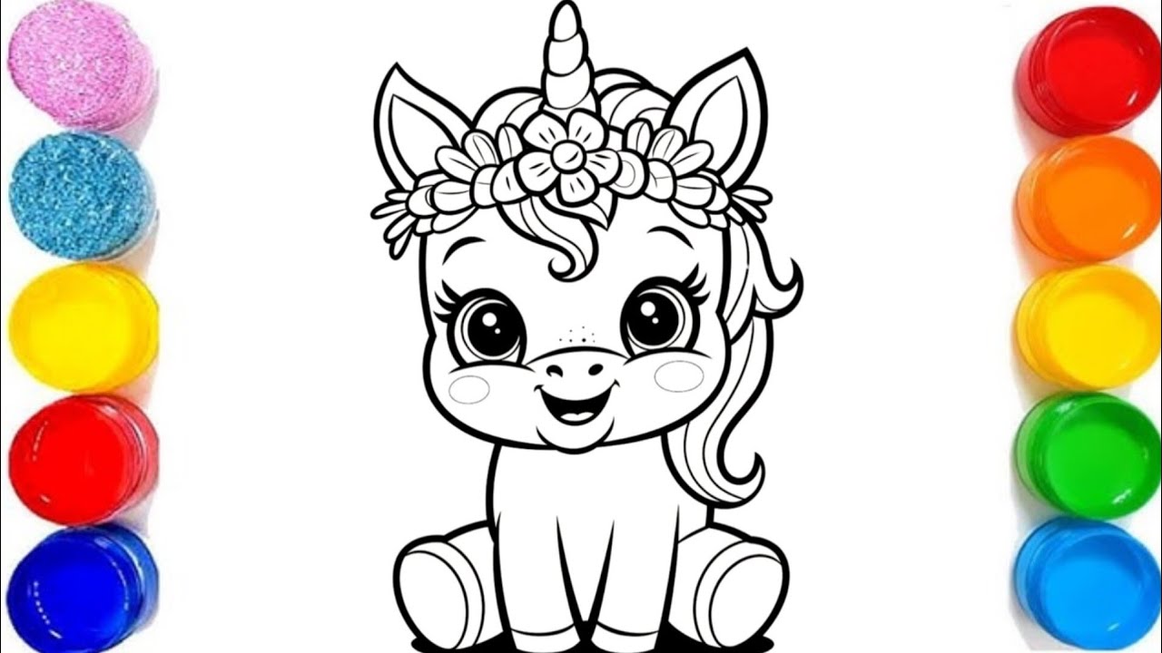 How To Draw A Unicorn 🦄| Baby Unicorn Drawing Step By Step | Cute unicorn drawing for kids #unicorn 