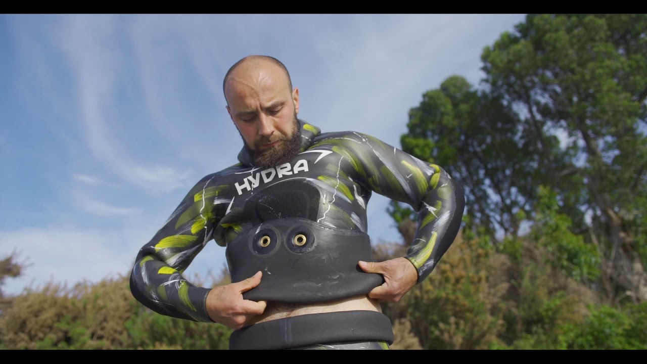 Como ponerse un traje de buceo de neopreno. Open cell  microporoso chicle goma pesca submarina