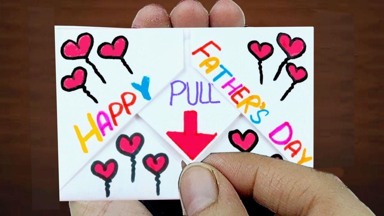 DIY - SURPRISE MESSAGE CARD FOR FATHER'S DAY | Pull Tab Origami Envelope Card | Father's Day Card