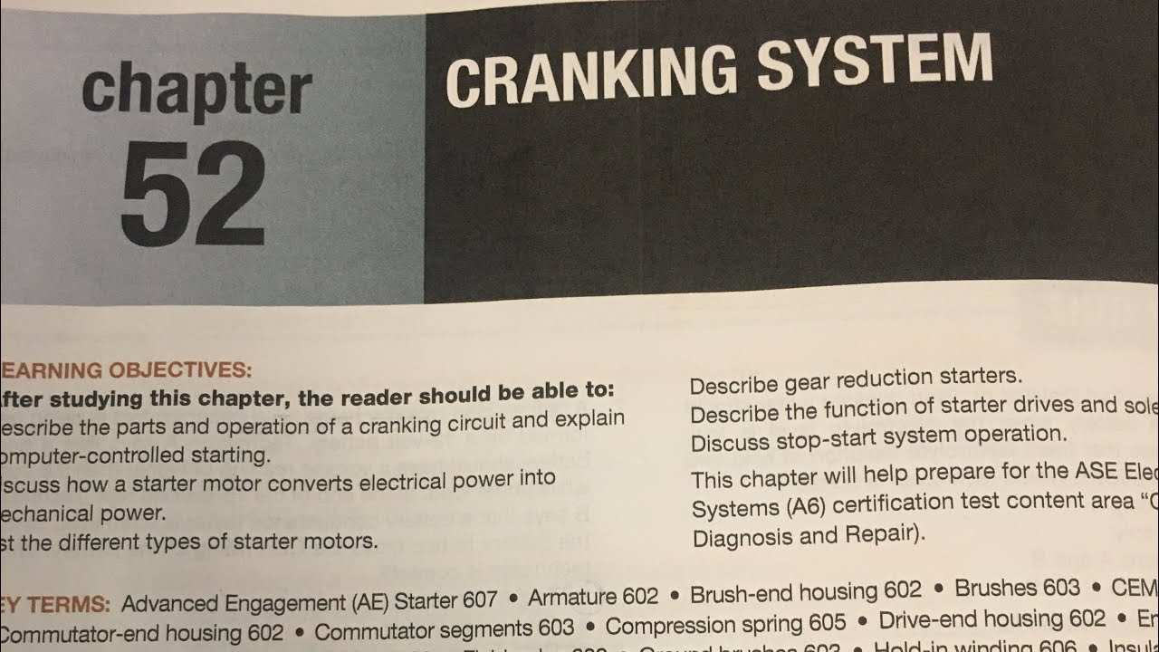 Auto Tech 🚙💨 || Chapter 52: Cranking System 🔑